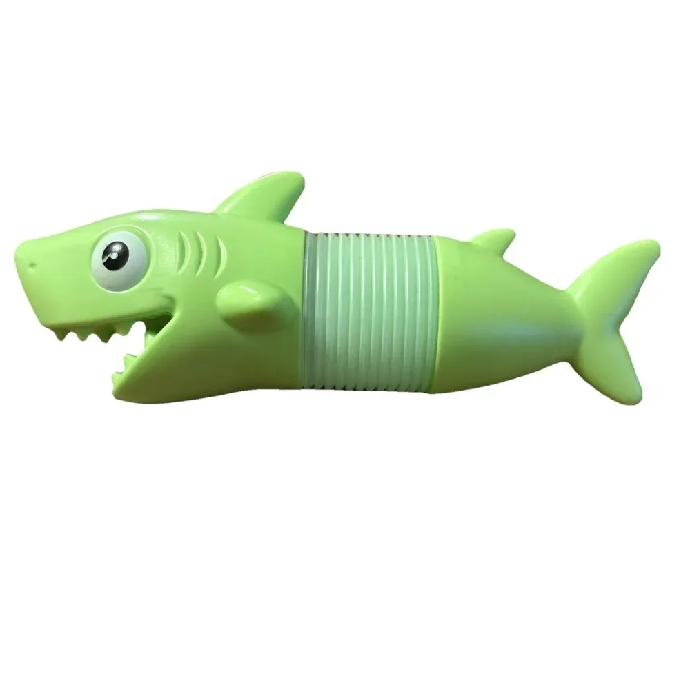 Green Accordion Pull/Stretch Telescopic Tube Light-Up Shark